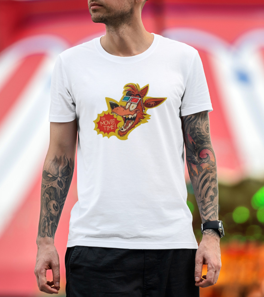 Wolf It's Movie Time Retro 3D Glasses Fun T-Shirt