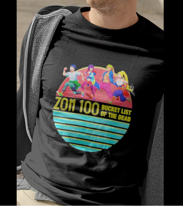 Zom 100 Bucket List Of The Dead Vintage Retro Character Circle T-Shirt