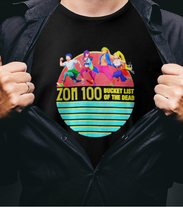 Zom 100 Bucket List Of The Dead Vintage Retro Character Circle T-Shirt