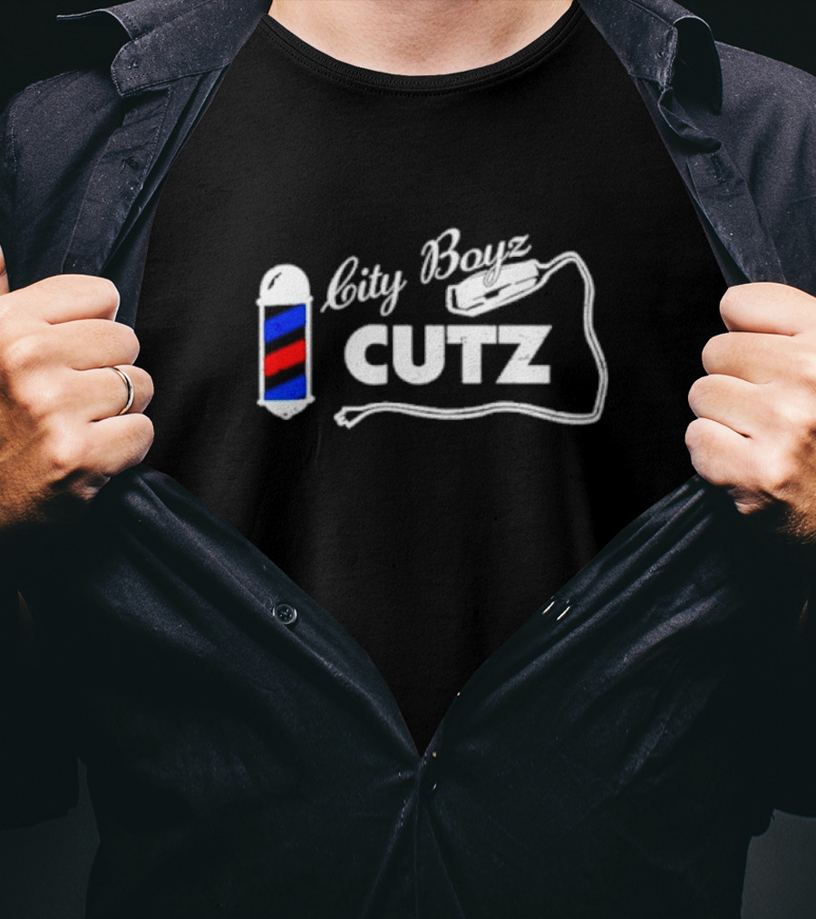 City Boyz Cutz Barber Pole And Clippers T-Shirt
