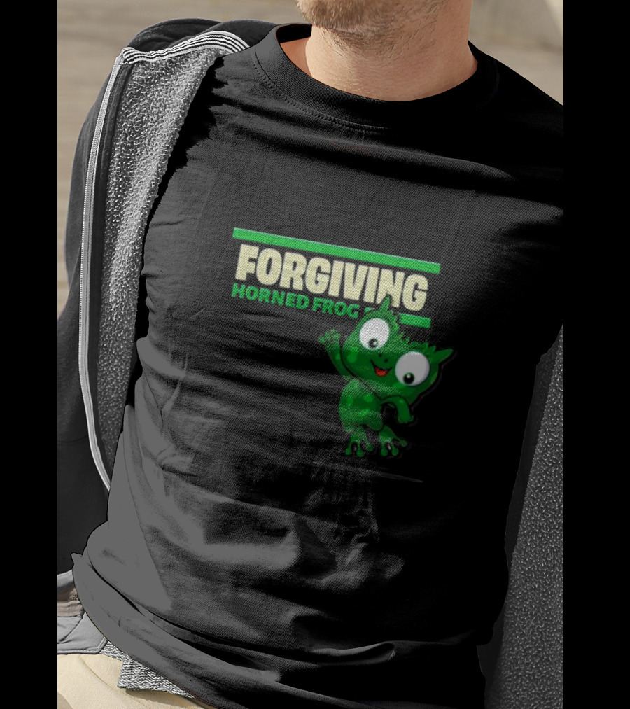 Forgiving Horned Frog Playful Green Character T-Shirt