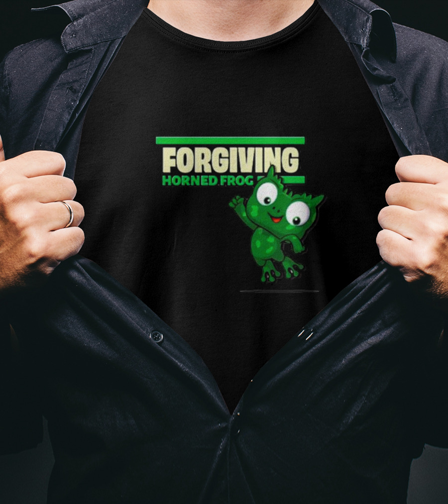 Forgiving Horned Frog Playful Green Character T-Shirt