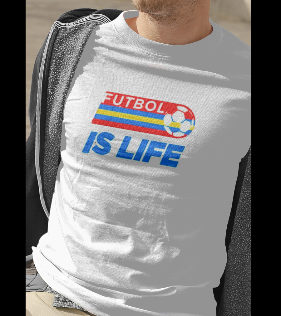 Futbol Is Life Retro Striped Soccer Ball T-Shirt