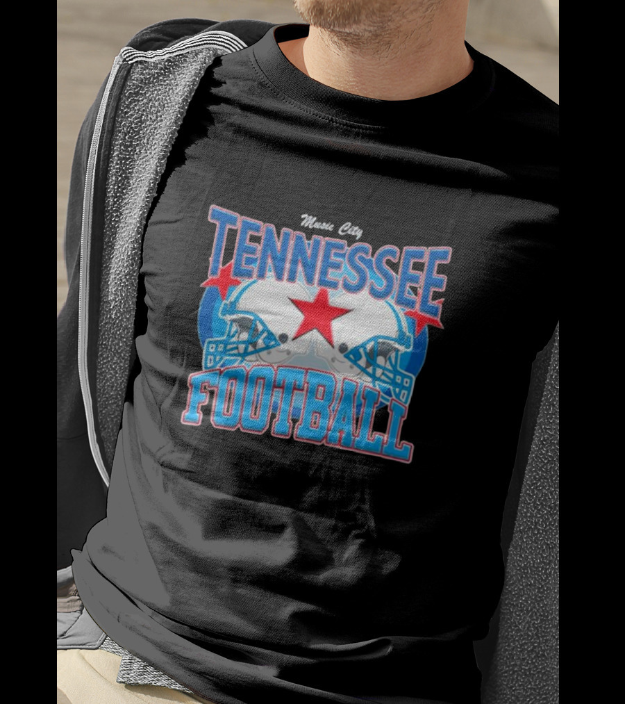 Music City Tennessee Football Helmets Star T-Shirt