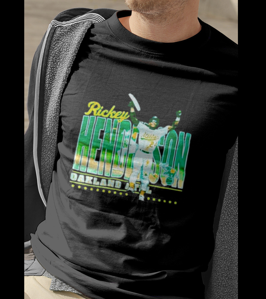 Rickey Henderson Oakland Athletics 24 Baseball Legend T-Shirt