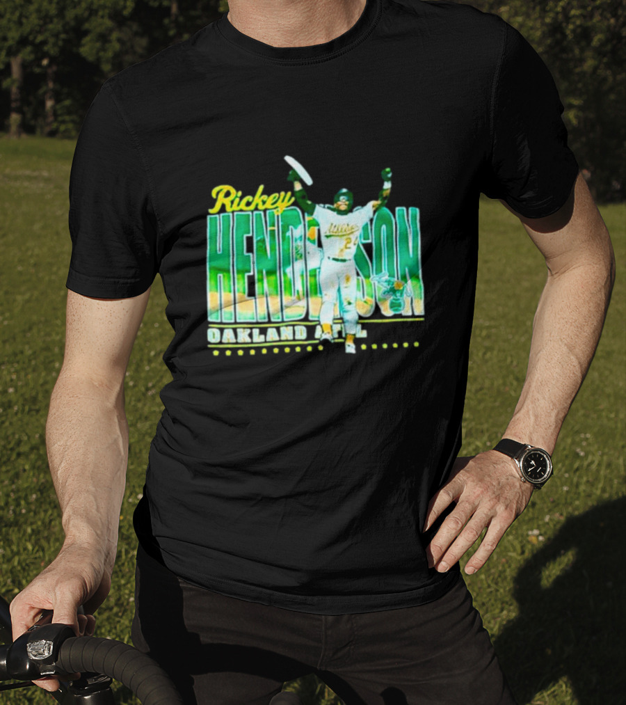 Rickey Henderson Oakland Athletics 24 Baseball Legend T-Shirt