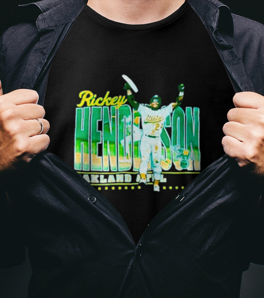 Rickey Henderson Oakland Athletics 24 Baseball Legend T-Shirt