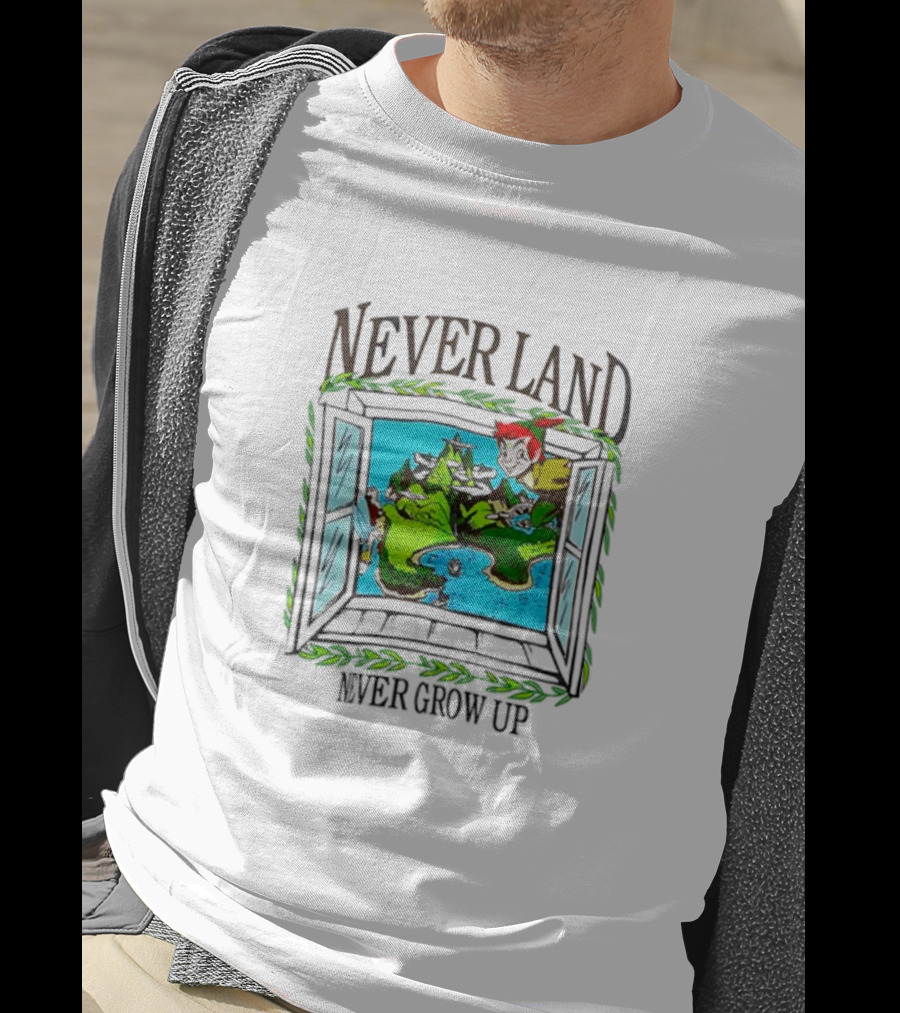 Neverland Never Grow Up Window Disney Peter Pan T-Shirt