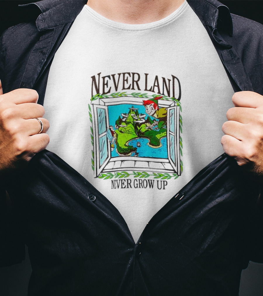 Neverland Never Grow Up Window Disney Peter Pan T-Shirt
