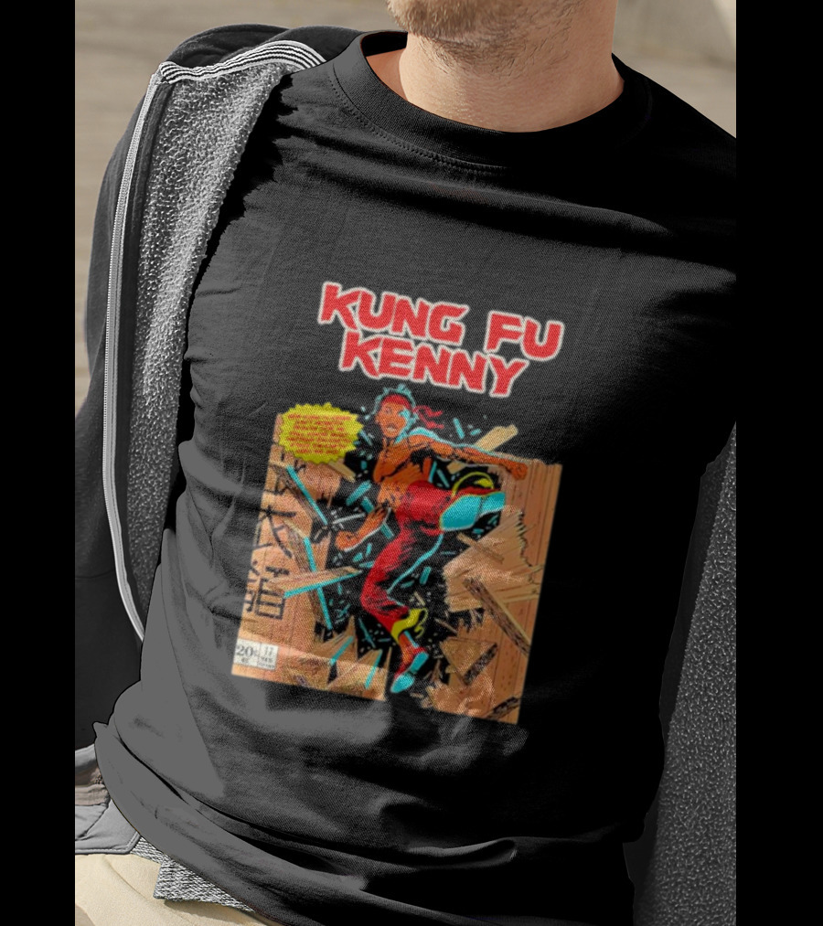 Kung Fu Kenny Comic Style Action Kick T-Shirt