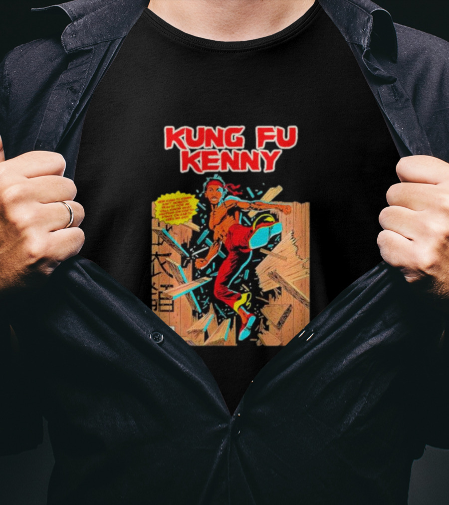 Kung Fu Kenny Comic Style Action Kick T-Shirt
