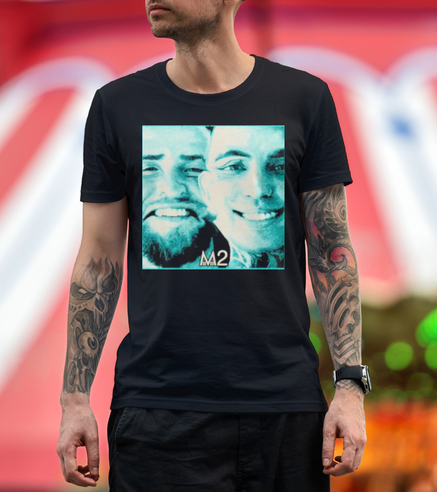 Mansionz M2 Album Cover Image with Smiling Duo T-Shirt