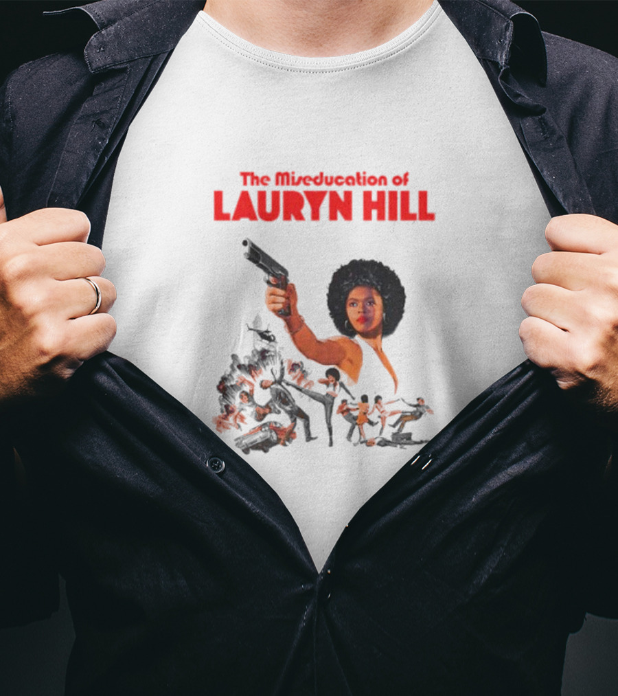 The Miseducation Of Lauryn Hill Vintage Blaxploitation-Inspired Art Gun Pose T-Shirt