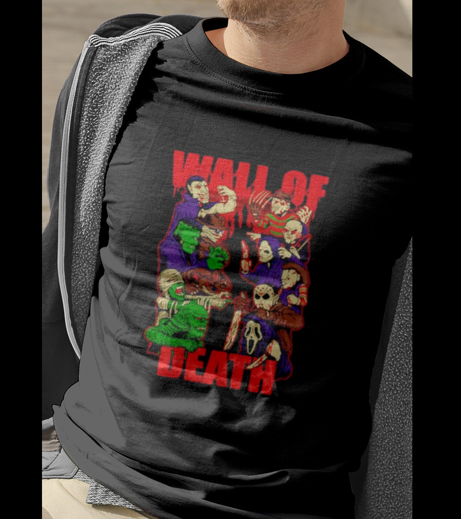Wall Of Death Monster Horror Icons Collage T-Shirt