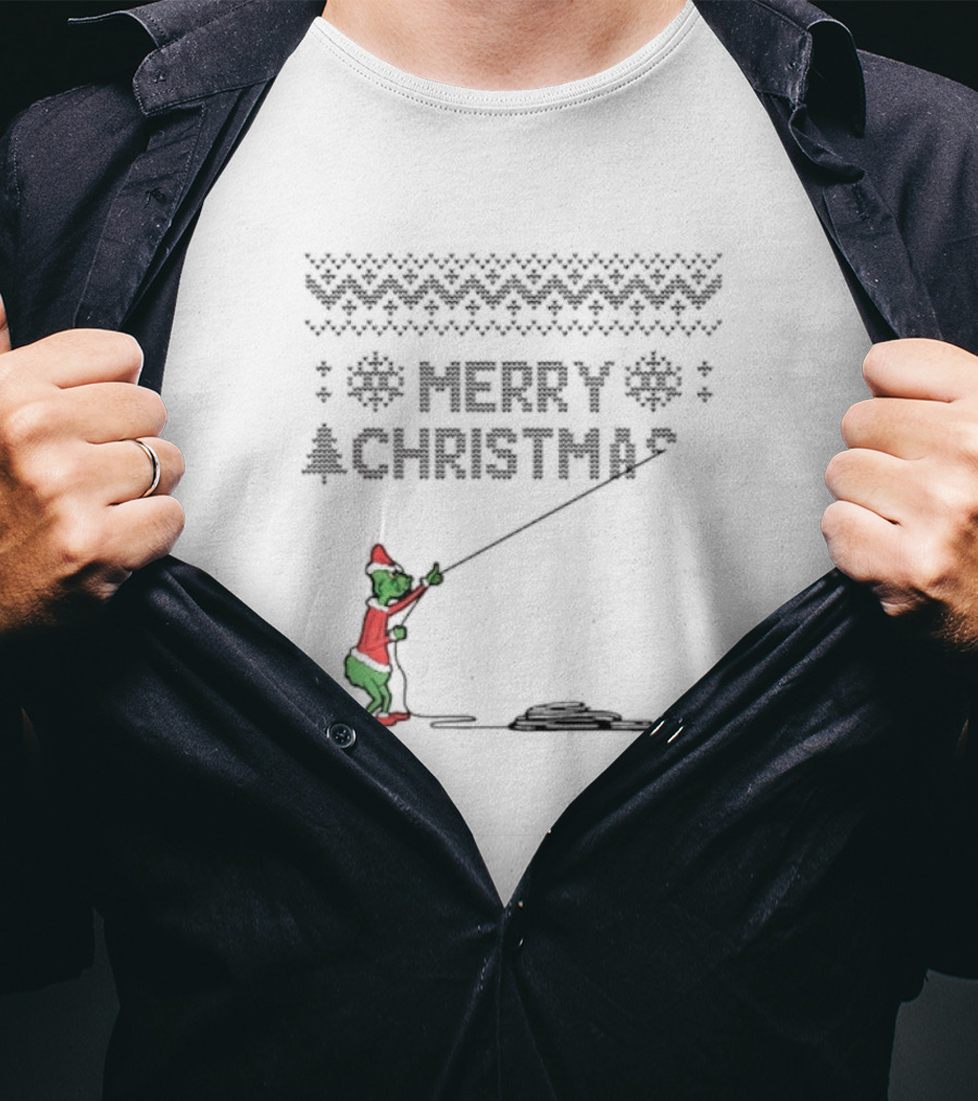 Funny Grinch Merry Christmas Santa Vibe Ugly T-Shirt
