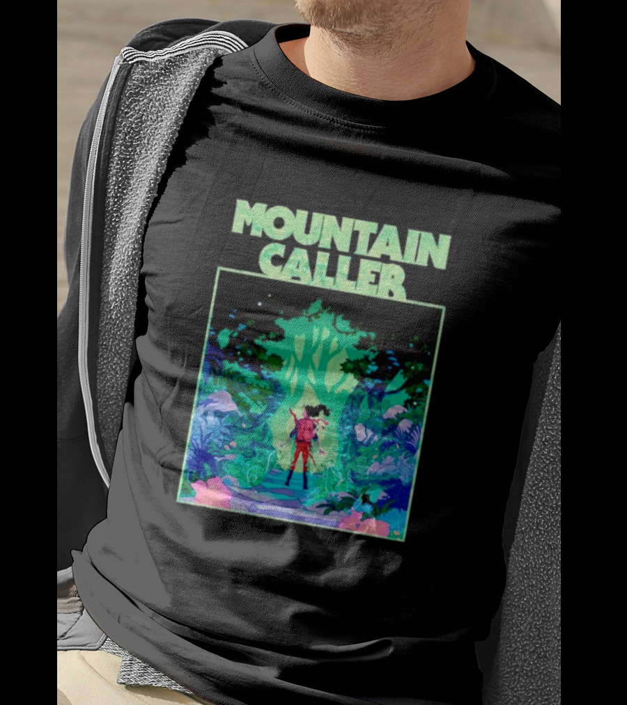 Mountain Caller Green Leaves Enchanted Forest Explorer T-Shirt