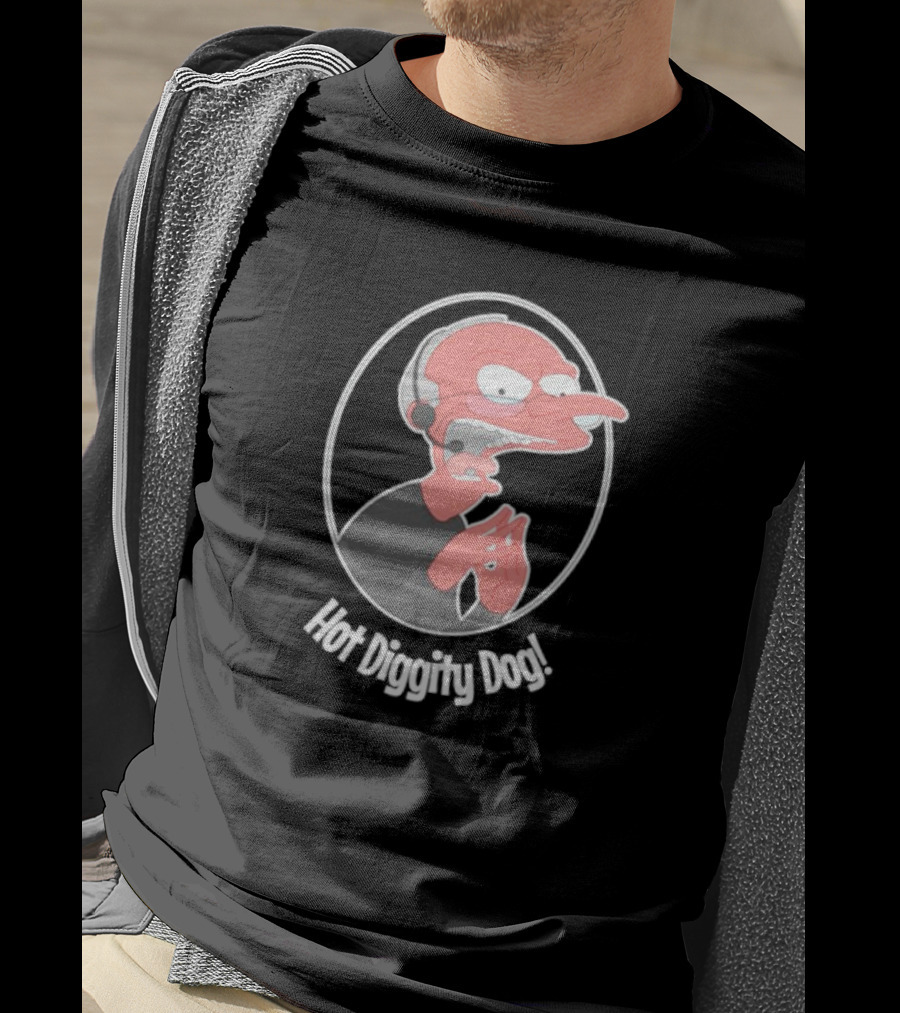 Hot Diggity Dog Mr. Brennan Cartoon Character Iconic T-Shirt