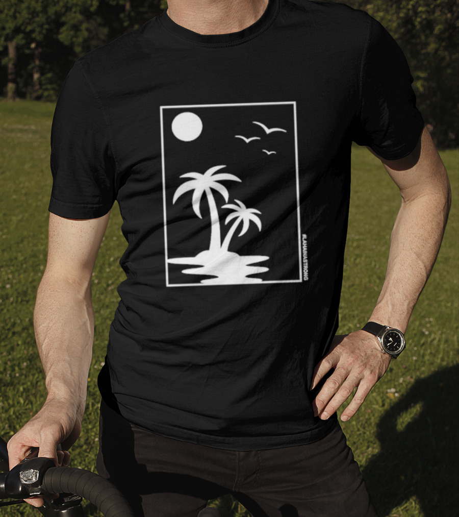 Not Enough Nelsons Lahaina Strong Palm Trees And Birds Scene T-Shirt