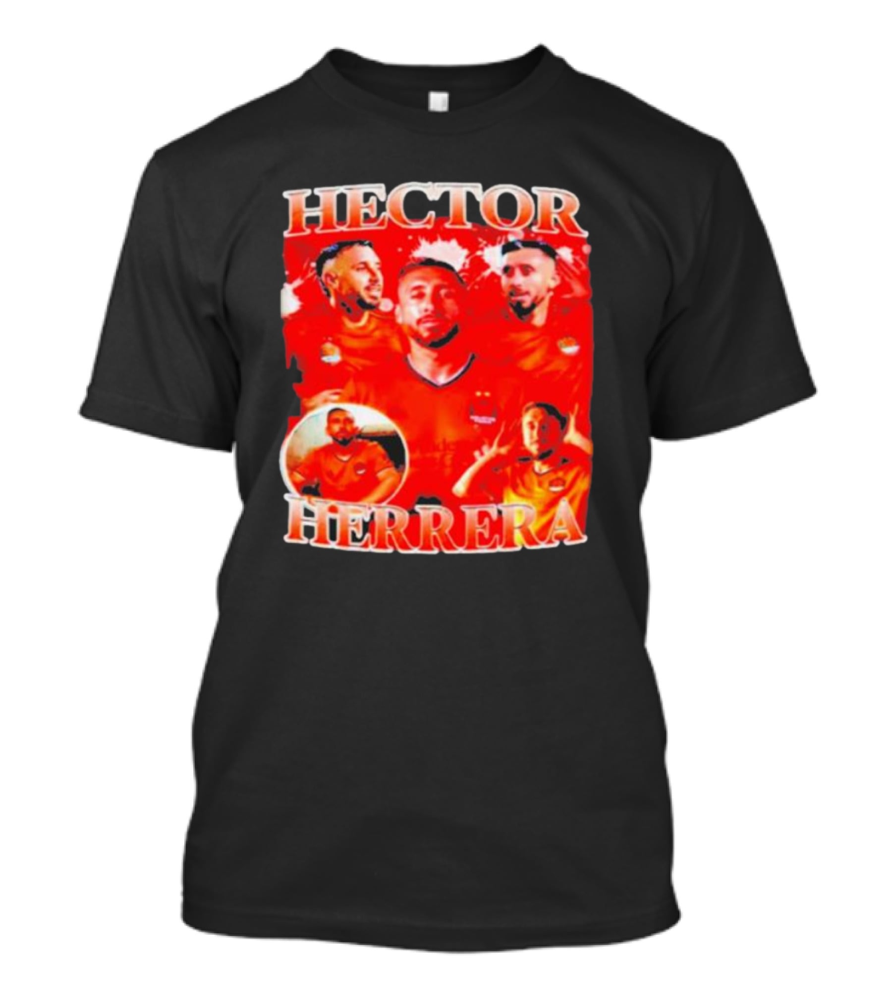 HECTOR HERRERA Red Bootleg Style Portrait Montage T-Shirt