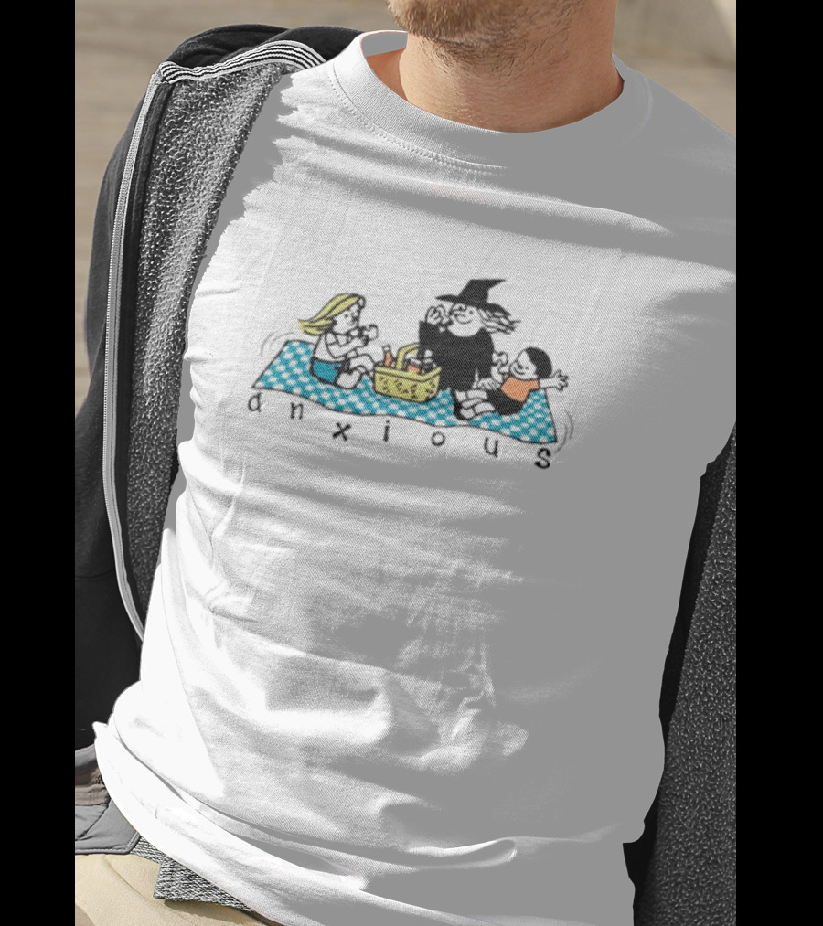 Anxious Witch Picnic With Friends On A Blanket T-Shirt
