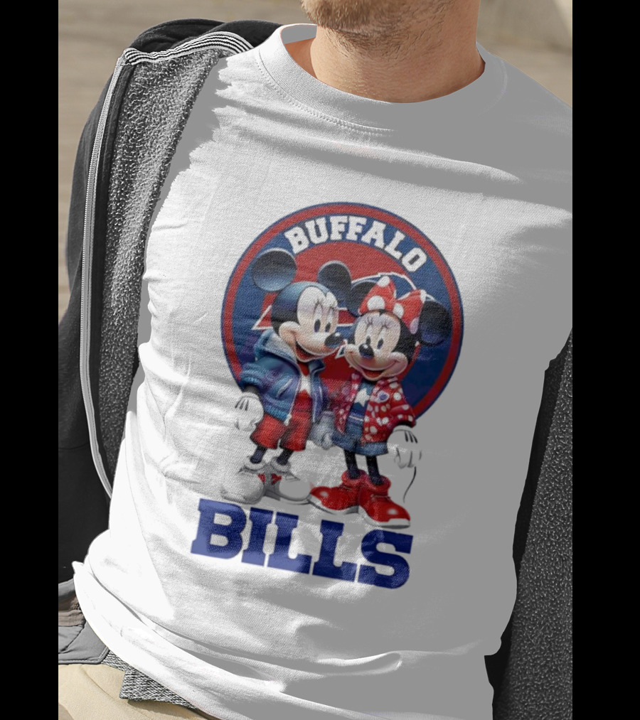 Buffalo Bills Mickey And Minnie Mouse In Team Spirit T-Shirt