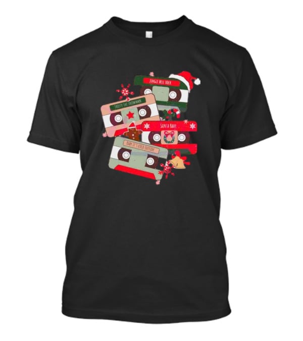 Jingle Bell Rock Santa Baby Frosty The Snowman Vintage Christmas Music Cassettes T-Shirt