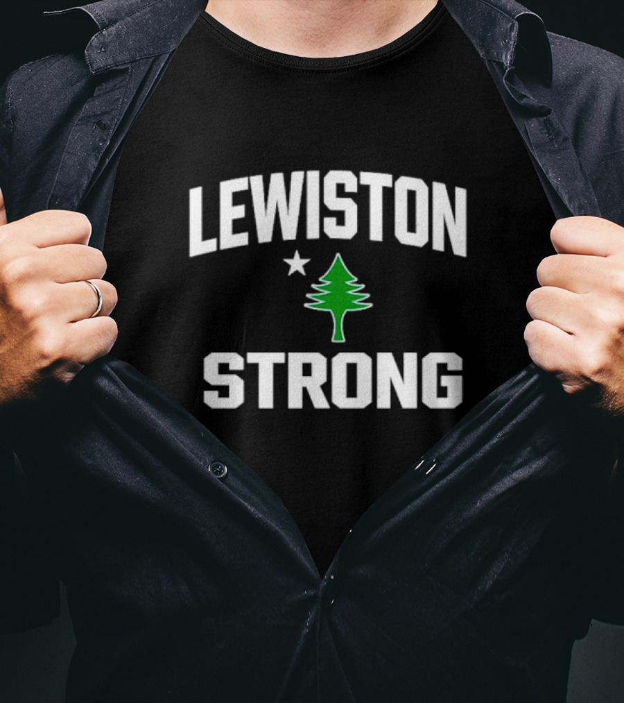 Lewiston Strong Fundraiser Tree And Star T-Shirt