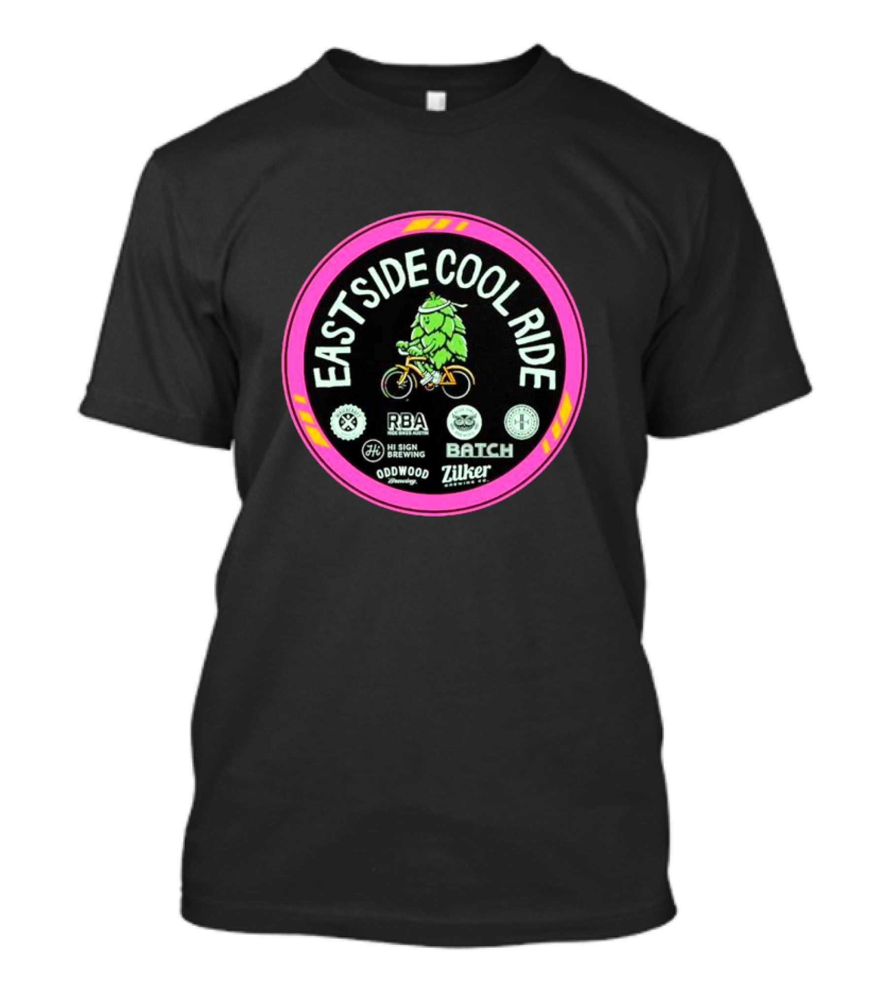 Eastside Cool Ride RBA Hi Sign Brewing Batch Zilker Oddwood Racing Event T-Shirt