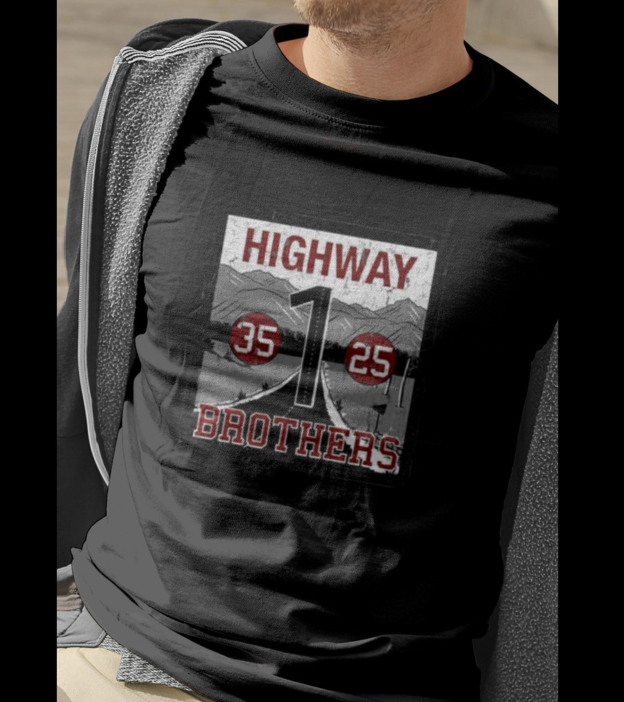 Highway 1 Brothers 35 25 Mountain Road Sign T-Shirt