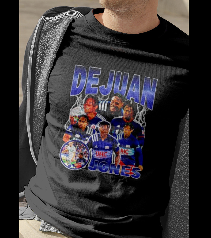 DEJUAN JONES Soccer Bootleg With JHC Logo And Lightning Background T-Shirt
