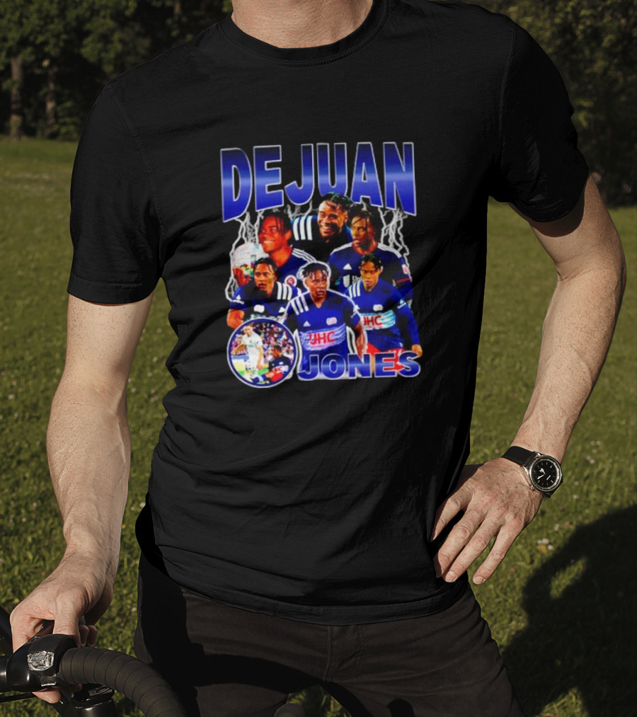 DEJUAN JONES Soccer Bootleg With JHC Logo And Lightning Background T-Shirt