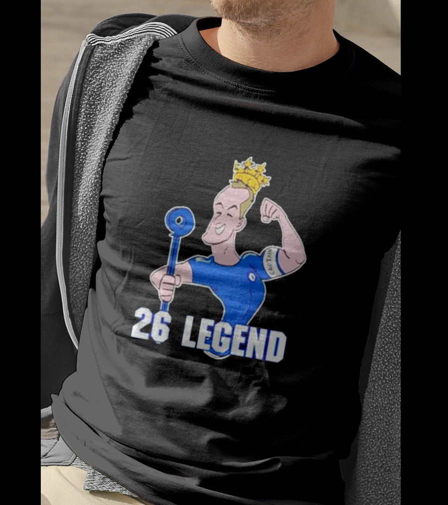 26 Legend Cartoon Crowned Football Captain T-Shirt