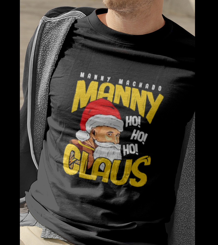 Manny Machado Manny Claus Santa Hat Ho Ho Ho T-Shirt