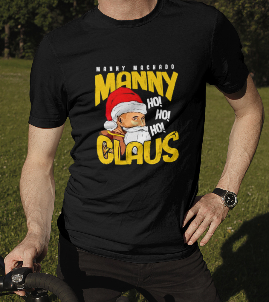 Manny Machado Manny Claus Santa Hat Ho Ho Ho T-Shirt
