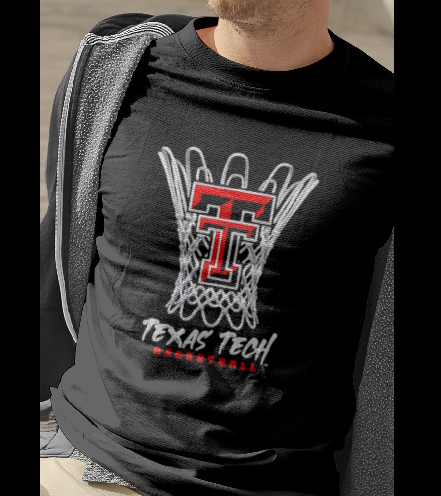 Texas Tech Basketball T Logo With Net T-Shirt