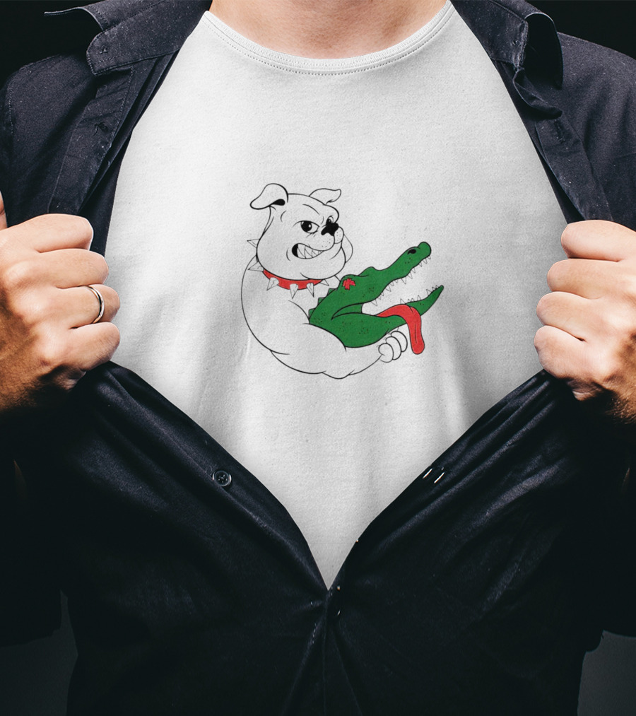 Choke-Out Ga Bulldog Holding Crocodile T-Shirt