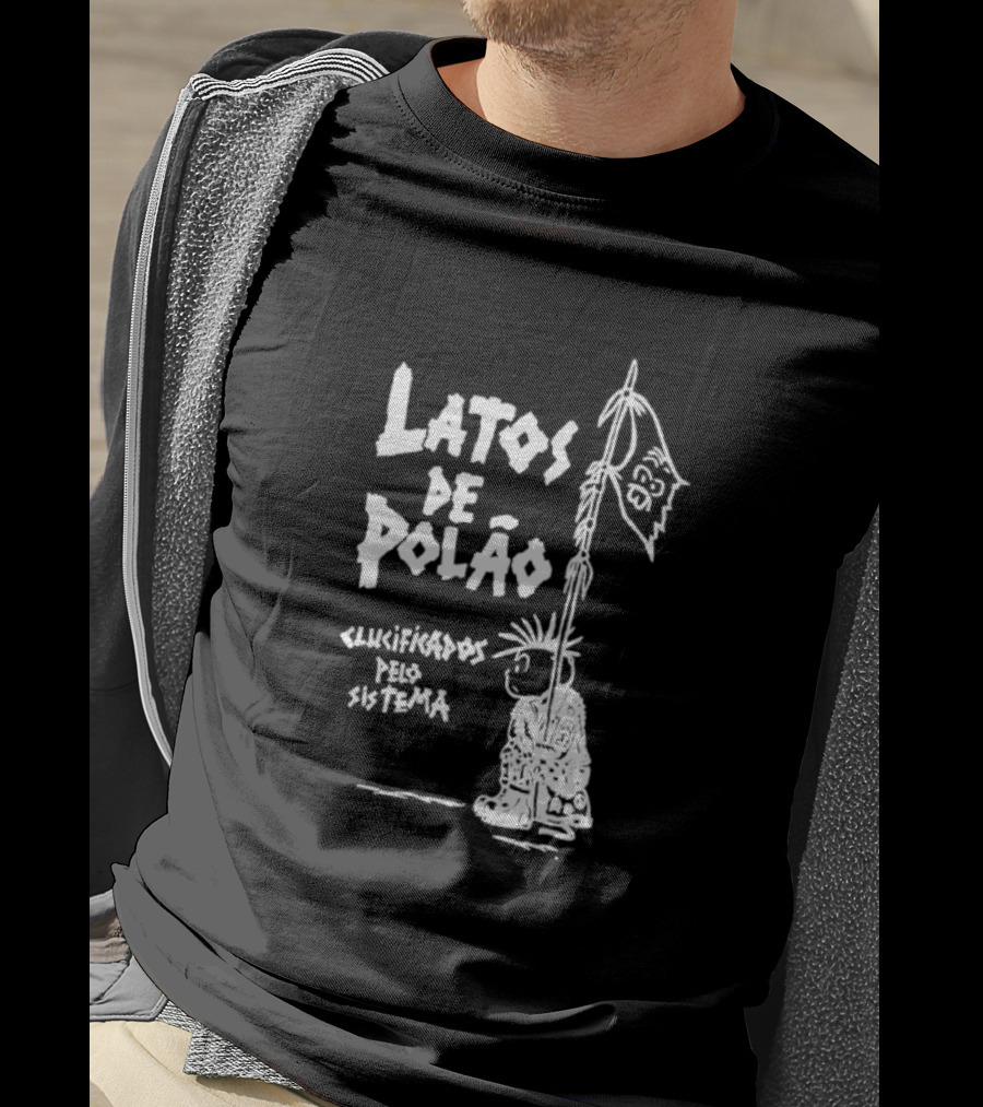 Latos De Polão Clucificados Pelo Sistema 89 Flag Cartoon Drawing T-Shirt