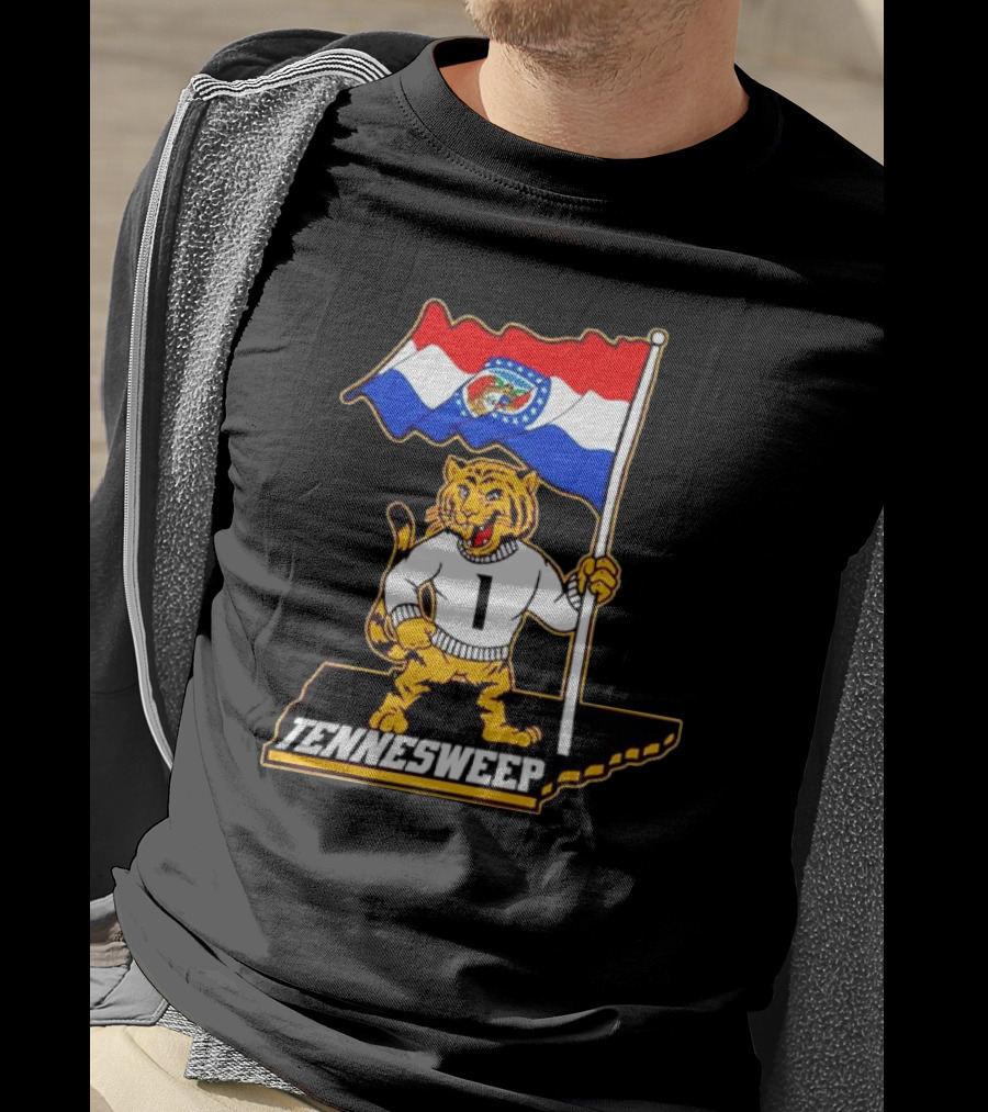 Missouri Tigers Tennesweep Flag Victory T-Shirt