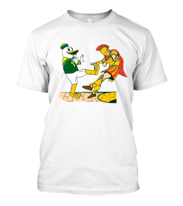 USC Trojans Versus Oregon Ducks Kick Scene T-Shirt