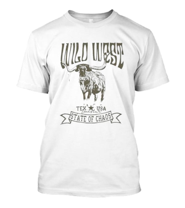Wild West Longhorn Texas USA State Of Chaos T-Shirt