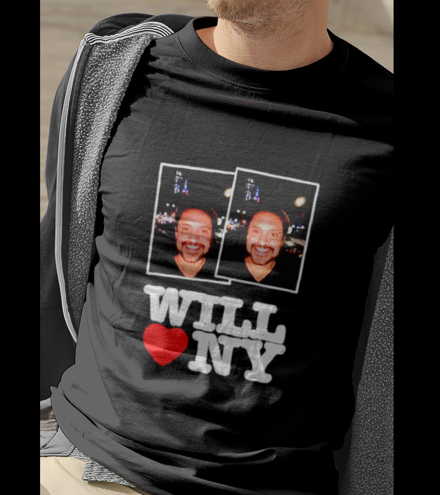 WILL ❤️ NY Double Photo Smiling Face T-Shirt