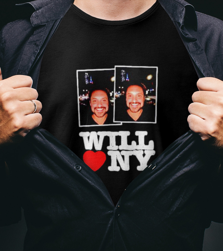 WILL ❤️ NY Double Photo Smiling Face T-Shirt