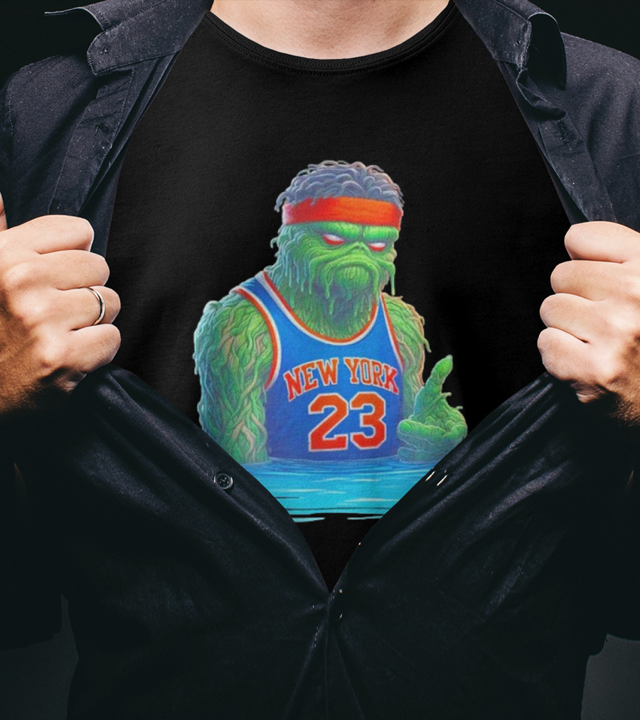 Mitchell Robinson New York Knicks Blockness Monster 23 Iconic Monster T-Shirt