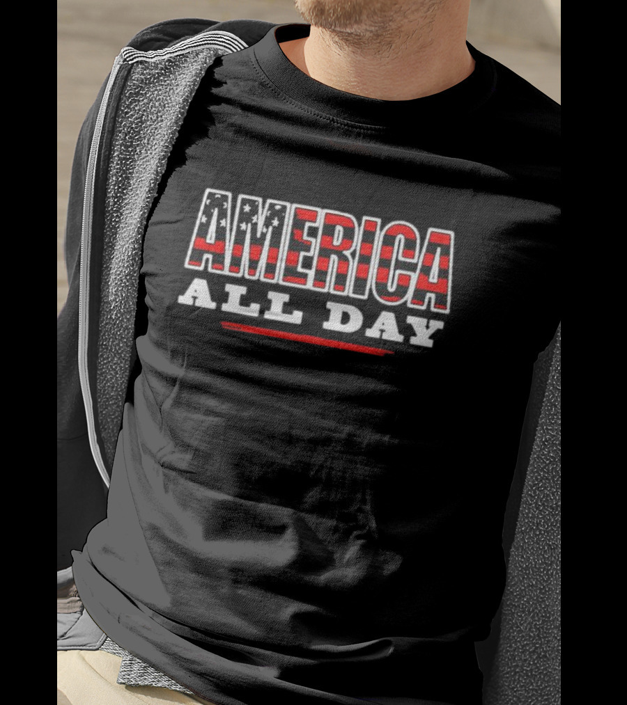 AMERICA All Day Stars Stripes T-Shirt