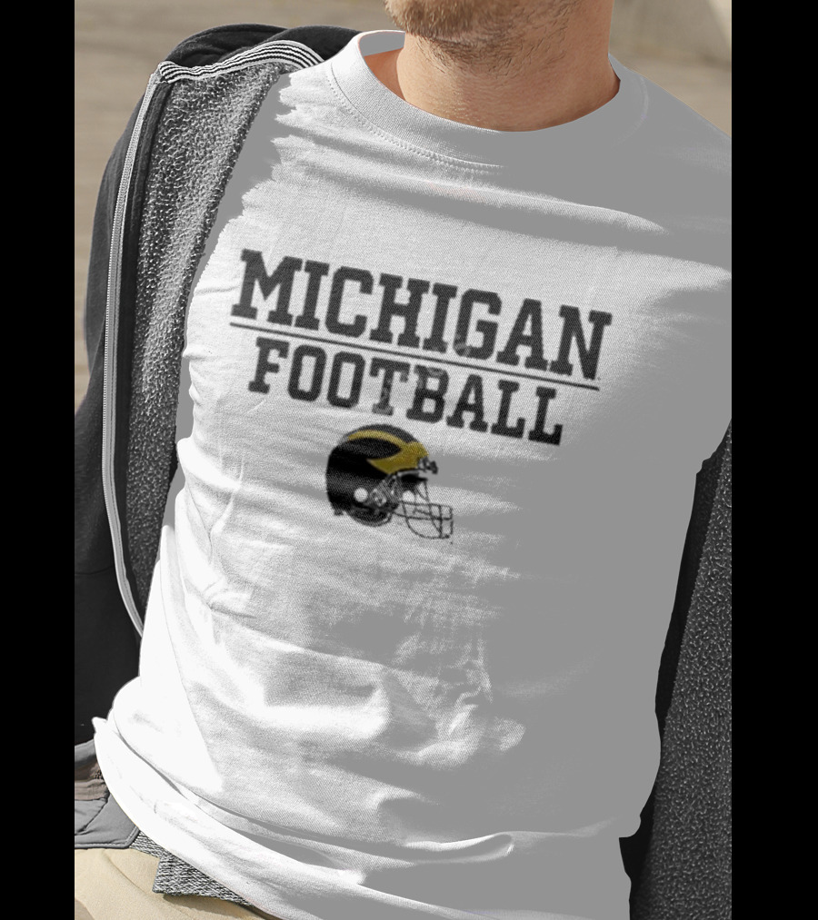 Mden Michigan Football Helmet T-Shirt