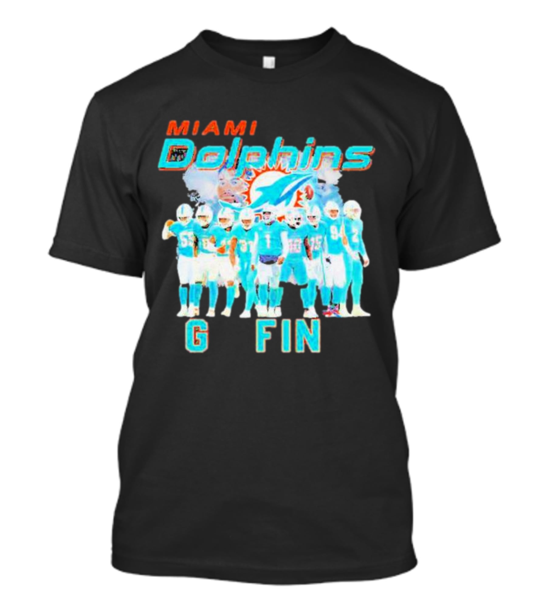 Miami Dolphins Go Fins Players Logo Team Spirit T-Shirt