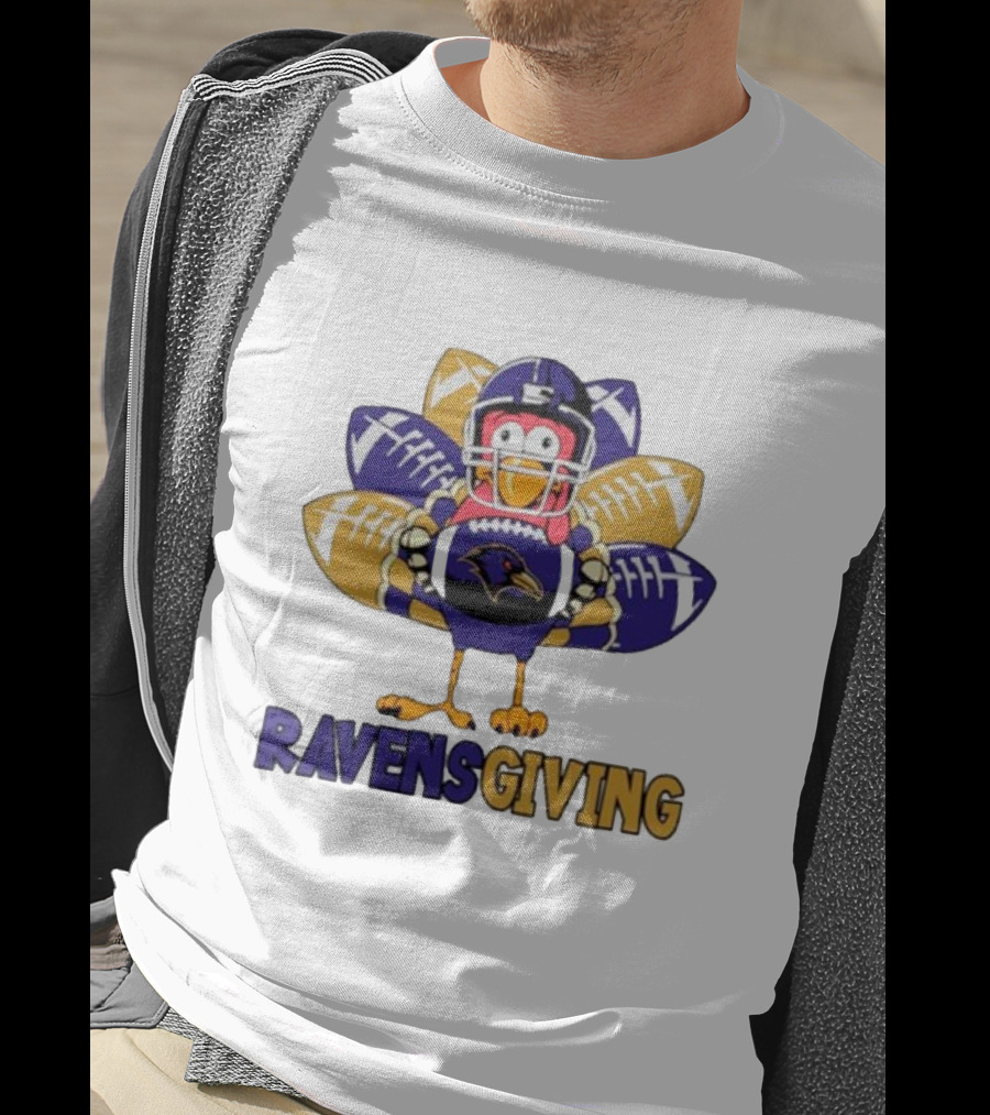 Ravensgiving Thanksgiving Baltimore Ravens Turkey Football T-Shirt