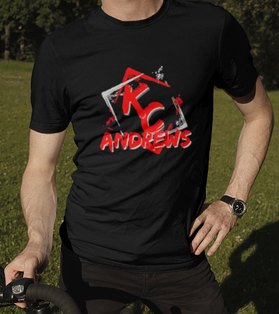 KC Andrews Red White Graffiti Style Text And Shapes T-Shirt