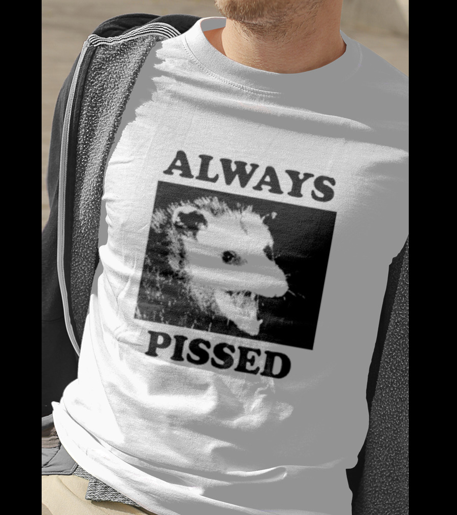 Opossum Always Pissed Black-and-White T-Shirt
