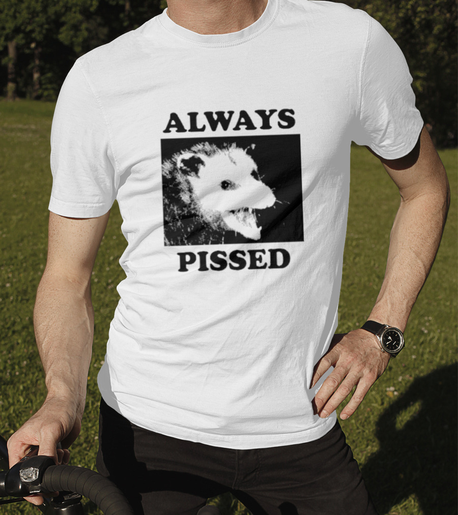 Opossum Always Pissed Black-and-White T-Shirt